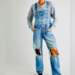 FREE PEOPLE WE THE FREE DENIM ZIGGY OVERALLS
